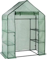 Greenhouse Walk-in Grow House 4 Shelves Metal Frame PE Garden Patio Balcony