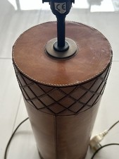 Andrew Martin Leather Cylindrical Lamp Base 45cm x 16cm. 100W max. Collect SE10