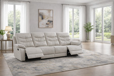 GREY Italian Leather 4 Seater
