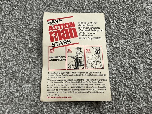 Vintage action man star card - man,