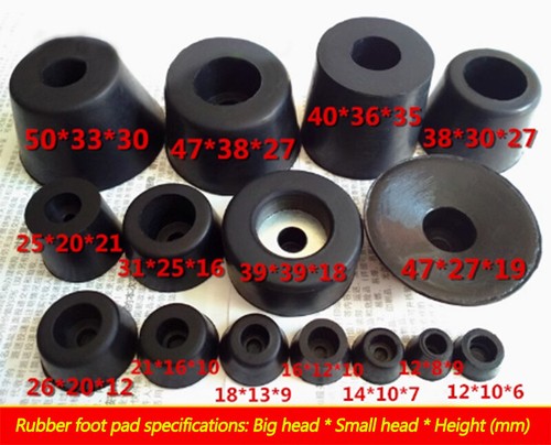 Black round rubber feet small - round,