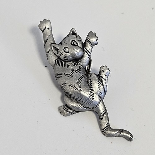 Jonette stamped pewter cat - jj,