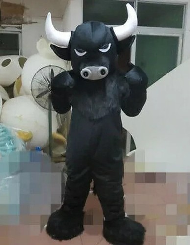 Black bull mascot - black,