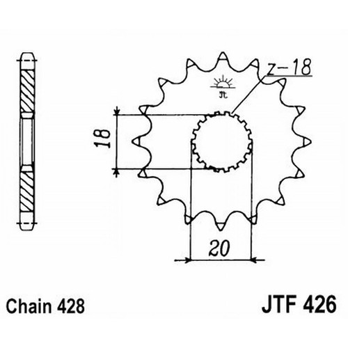 Sprocket 426 z16 - z16, cafe