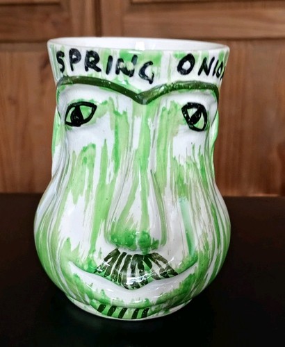 Ceramic spring onion face - onion, pot