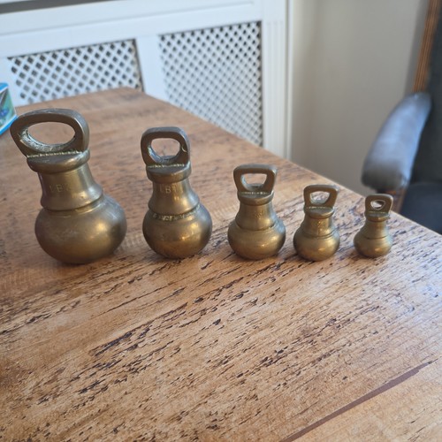 Set vintage brass - of, bell