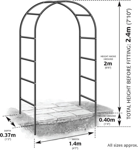 Garden arch metal - 2m, plant