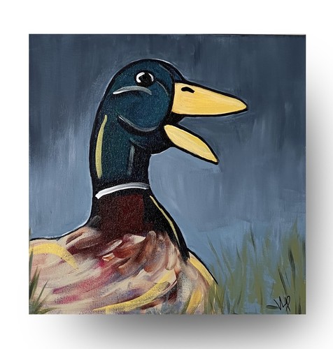 Mallard duck hand painted - duck,