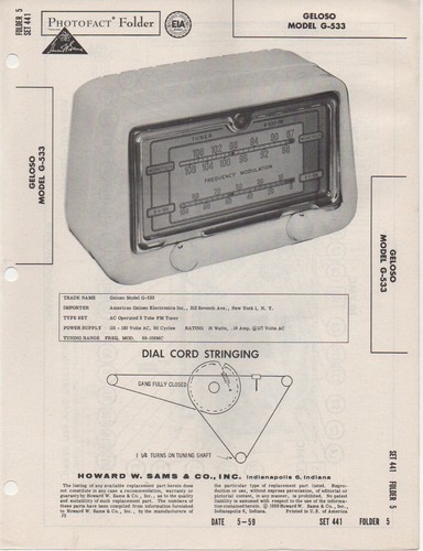 1959 geloso 533 radio - geloso,