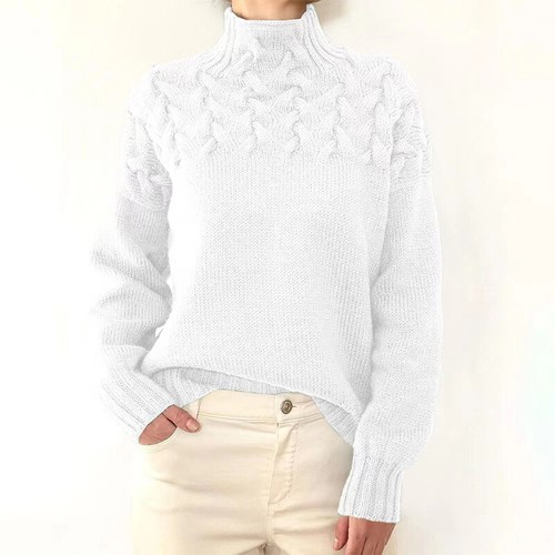 Ladies polo neck warm sweater - neck,