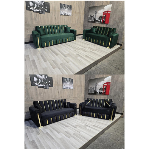 Modern black velvet sofa bed - black,