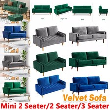 Seater velvet sofa with - 2/3,
