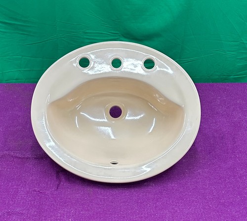 Peach ceramic bathroom sink - ceramic,