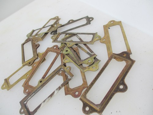Vintage brass index card - index,