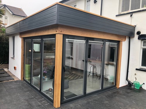 Grey aluminium fold doors - grey,
