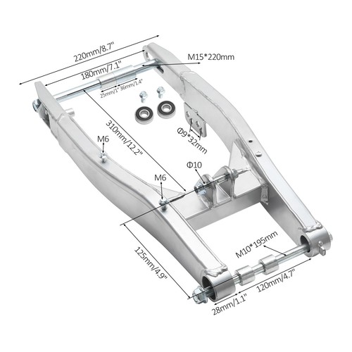 Rear wheel swing - 21",