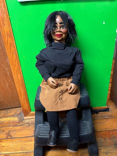 New black woman ventriloquist - black,