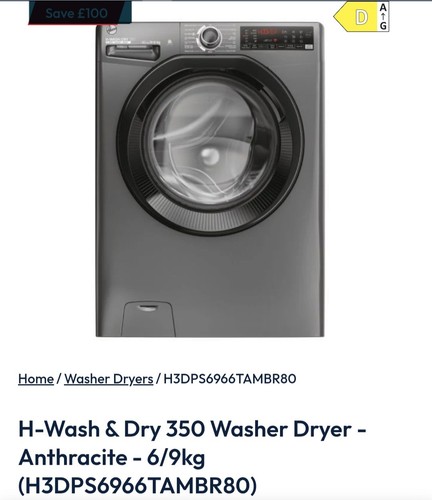 Wash dry 350 washer - &, dryer