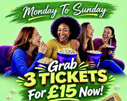 Cineworld cinema tickets - 3x,