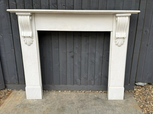 Carrara marble fireplace - carrara,