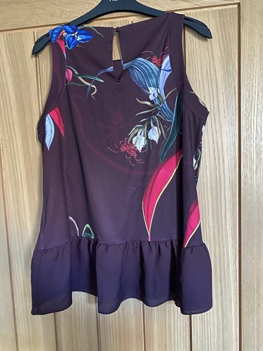 Next maroon sleeveless peplum - next,