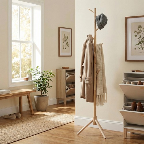 Wooden coat rack - coat,