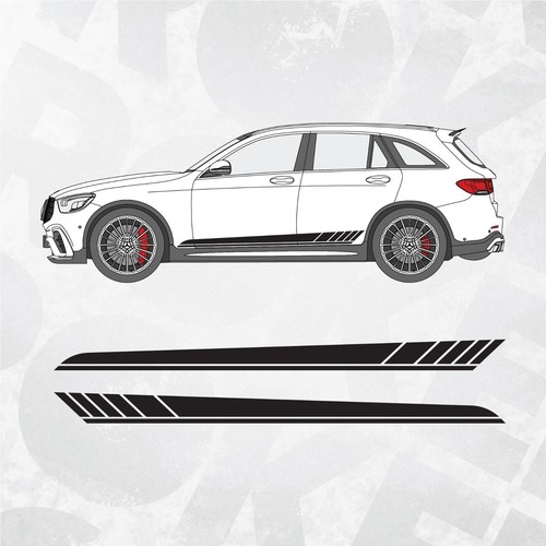 Racing side stripe decals - side,