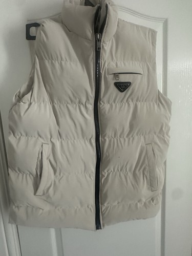 Prada white men puffer gilet - white,