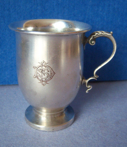 Small silver plate - silver, tankard