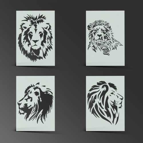 Lion stencil mylar leo - mylar, shabby