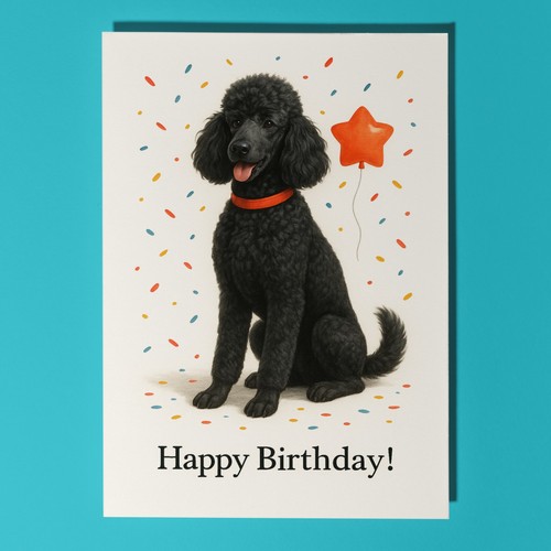 Black poodle dog - poodle,