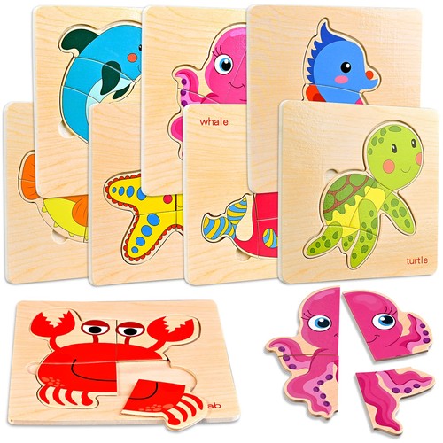 Wooden toddler puzzles pack - toddler,