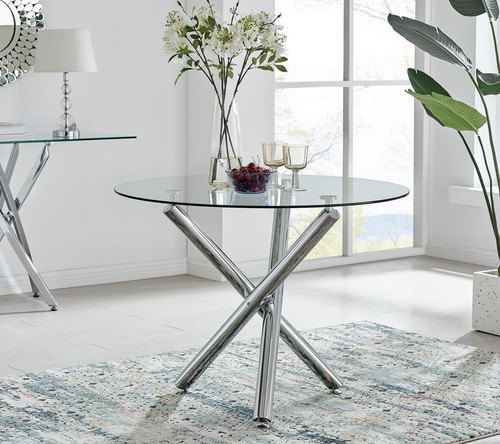 Selina chrome round glass - chrome,