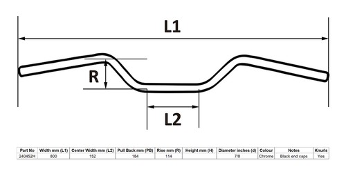 Chrome handlebars rise - handlebars,
