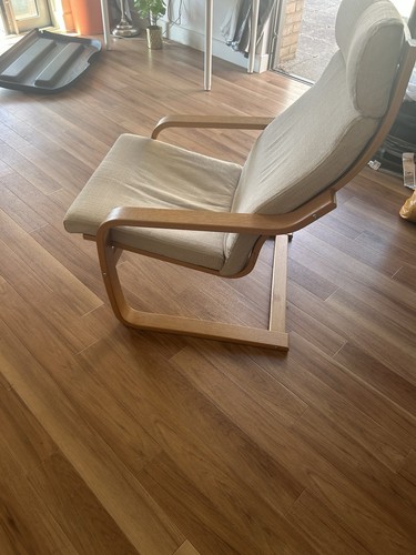 Ikea beige fabric upholstered - fabric,
