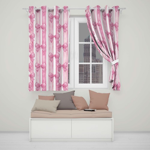 Pink stripe bow blackout - pink,