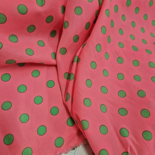 Pink polka dot crepe polyester - dot,