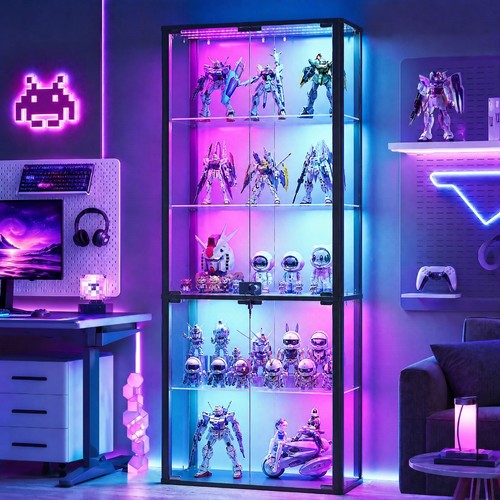 Tier glass display cabinet - 5-tier, &