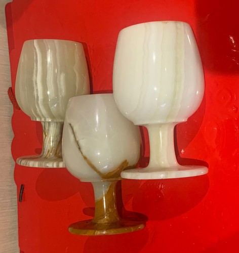 Vintage stone goblets onyx - goblets,