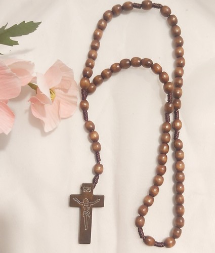 Wood corded rosary - corded, wooden