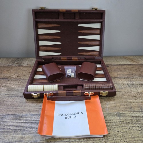 Faux leather backgammon - 12",