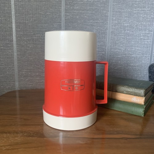 Vintage thermos food - flask, red
