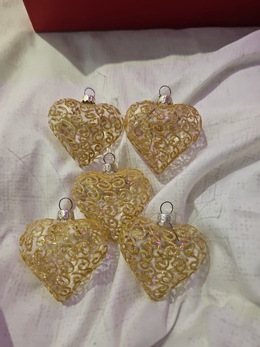 Glass heart shaped xmas - heart,