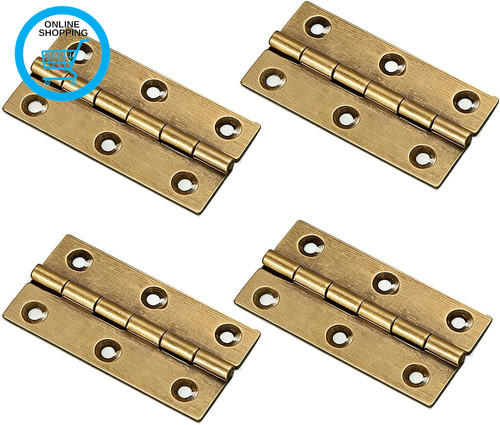 Pack antique brass hinges - 4,