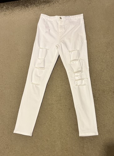 Topshop white super ripped - white,