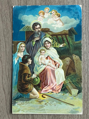 Antique postcard nativity - antique,