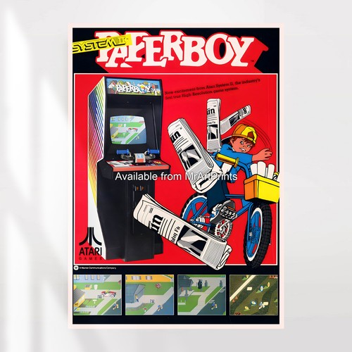 Paperboy poster vintage arcade - paperboy,