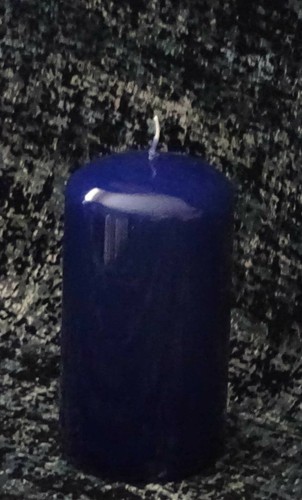 Blue gloss decorative candle - decorative,