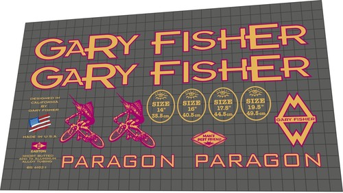 1996 gary fisher paragon - paragon, decal