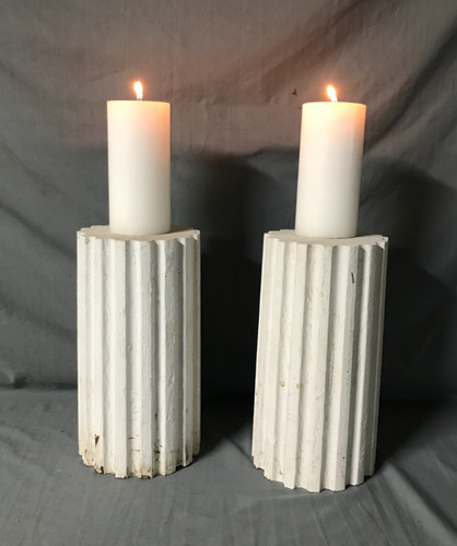 Two fluted wood shabby - two,